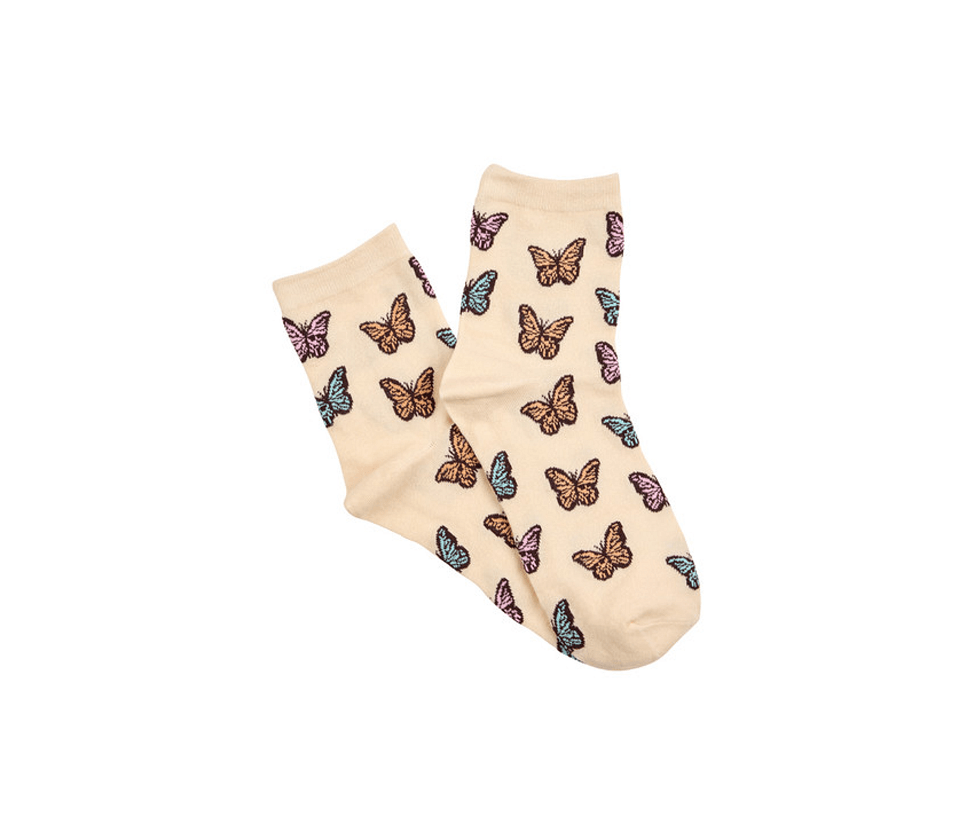 Womens Fine Cotton Fashion Socks - Butterflies