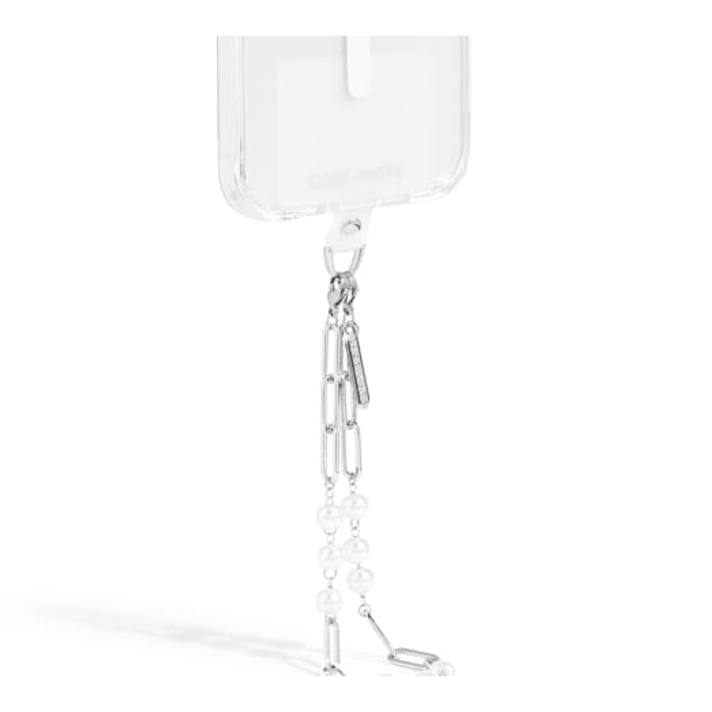 Silver Pearl Case-Mate Link Chain Phone Wristlet
