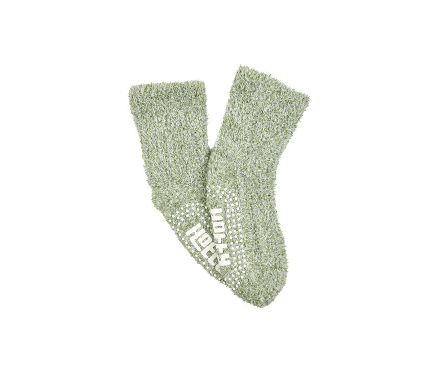 Womens Hotty Fluffy Bootie with Non Slip Sole and Twisted Yarn- Sage