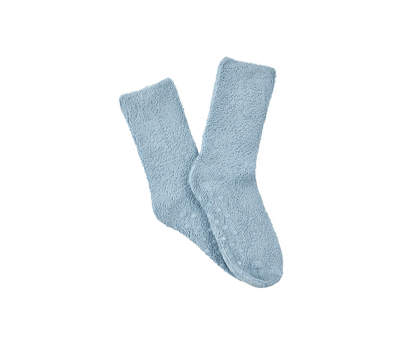 Womens Terry Toweling Spa Socks with Aloe Vera and Non-Slip Grips- Blue