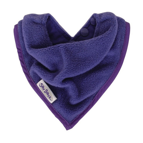 SILLY BILLYZ FLEECE BANDANA BIB PURPLE