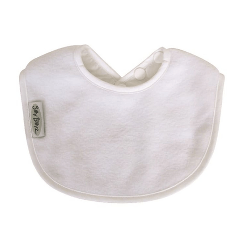 SILLY BILLYZ FLEECE BIBLET WHITE