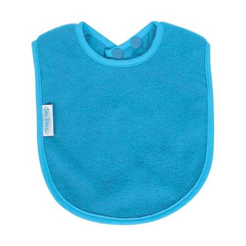 FLEECE PLAIN LARGE BIB AQUA