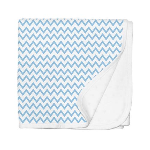 SILLY BILLYZ JERSEY SWADDLE BLANKET BLUE CHEVRON