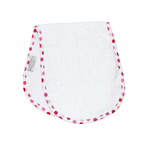 SILLY BILLYZ TOWEL SHOULDER BIB 1PK PINK SPOTS