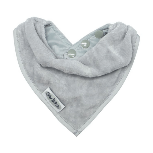 SILLY BILLYZ TOWEL BANDANA BIB SILVER