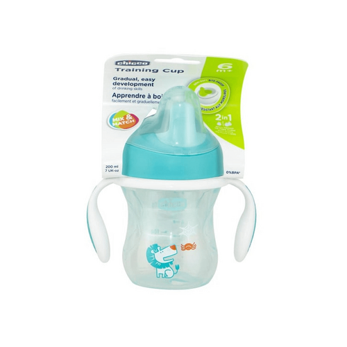 CHICCO Training Cup W/Hndl 6M+ Boy 1pk 200ml