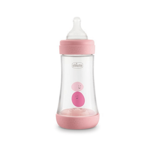 CHICCO Bottle: Perfect5 Sil 240ml 2m+ Med Pink