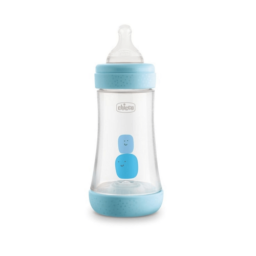 CHICCO Bottle: Perfect5 Sil 240ml 2m+ Med Blue