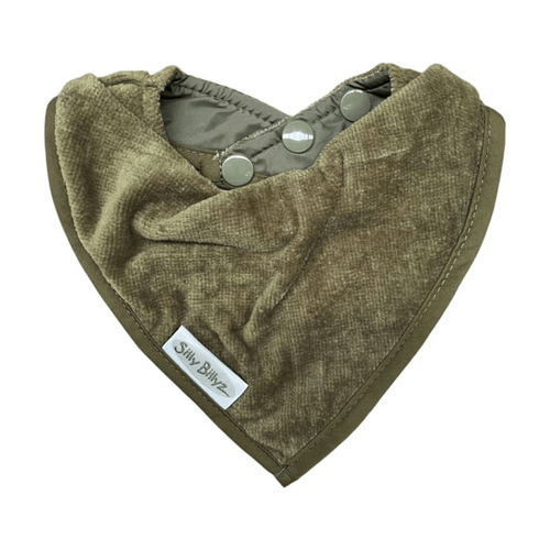 SILLY BILLYZ TOWEL BANDANA BIB OLIVE