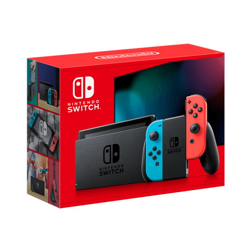 Nintendo Switch with Neon Blue / Neon Red Joy-Con Controllers