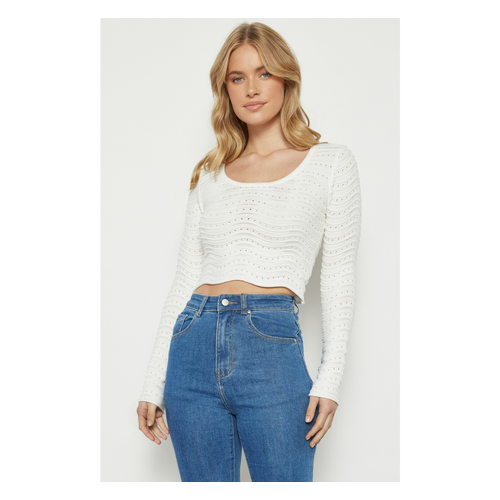 Scallop Textured Knit Top (WKN659)