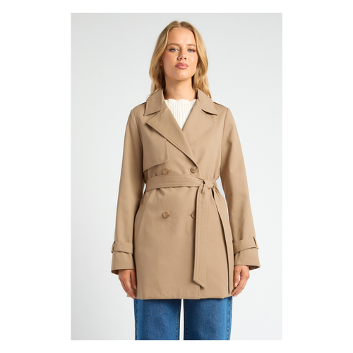 Double Breasted Cropped Trench Coat (SJT410A)