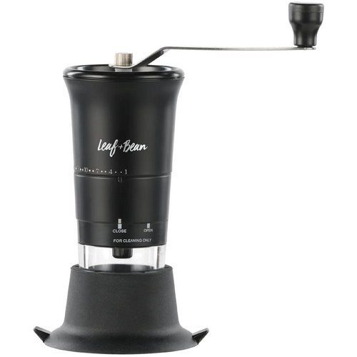Leaf &amp; Bean One Hand Smart Coffee Grinder Black &amp; Clear