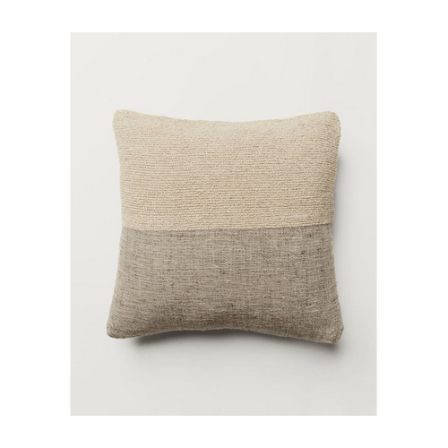 Ada Woven Linen Cushion Cover Natural &amp; Charcoal 50cm x 50cm