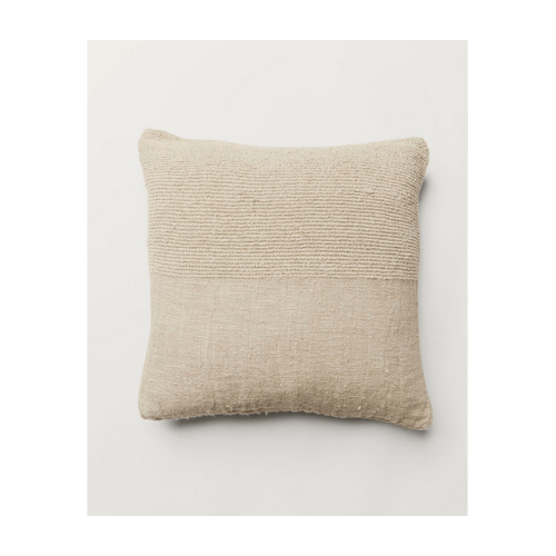 Ada Woven Linen Cushion Cover Natural &amp; White 50cm x 50cm