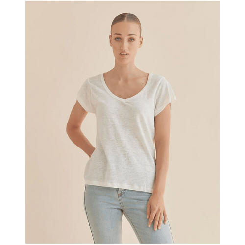 Amelius Newport Linen Jersey Tee - Ivory
