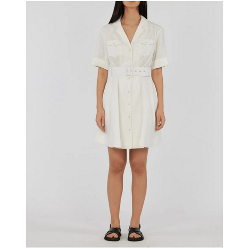 Amelius Cadence Linen Mini Dress - White
