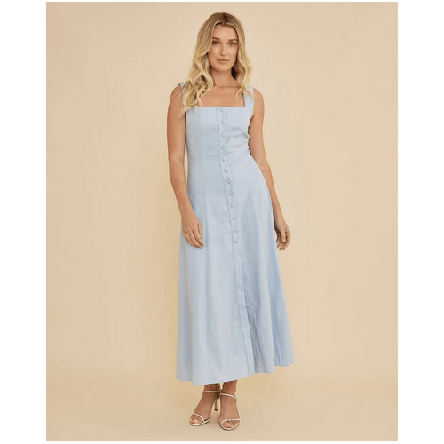 Amelius Lucie Buttoned Midi Dress - Powder Blue