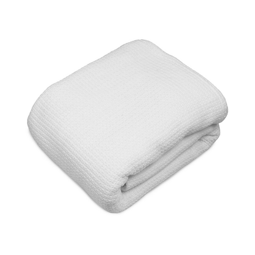 Algodon Sophie Cotton Waffle Blanket, 245x240cm, White