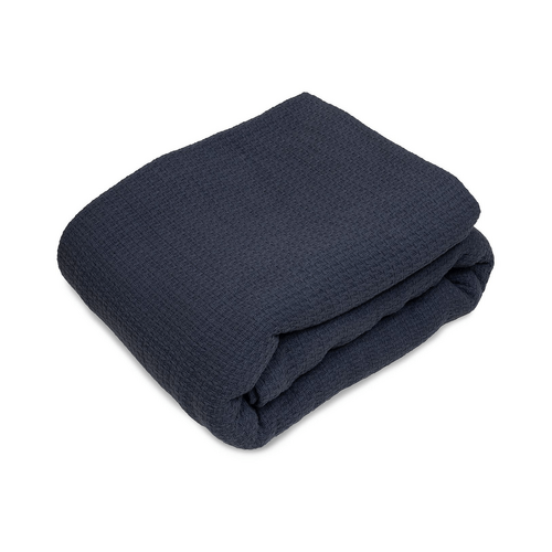 Algodon Sophie Cotton Waffle Blanket, 180x240cm, Charcoal