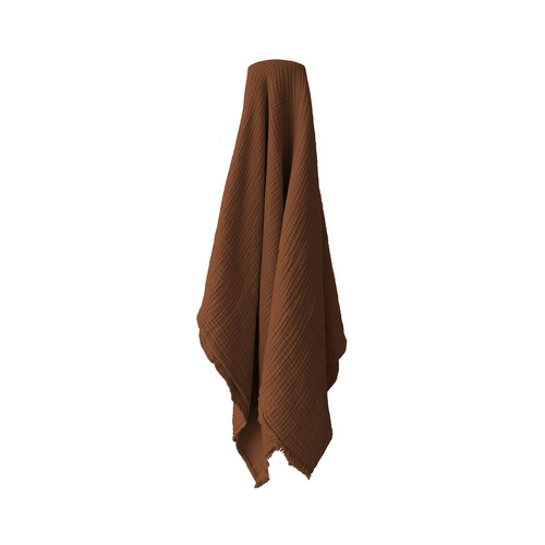 Algodon Capri Gauze Cotton Throw, 127x152cm, Rust