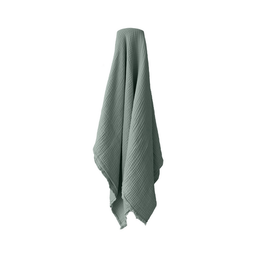 Algodon Capri Gauze Cotton Throw, 127x152cm, Seafoam