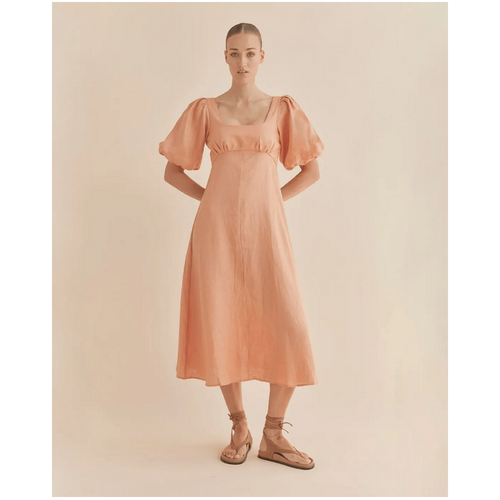 Amelius Romilly Linen Midi Dress - Apricot