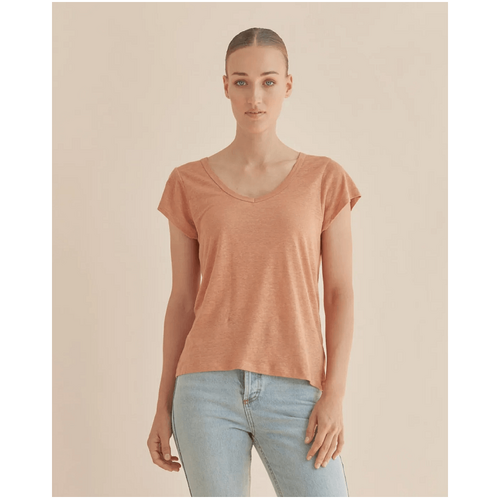 Amelius Newport Linen Jersey Tee - Rust