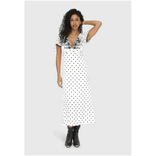 belle &amp; bloom You &amp; I Polka Dot Midi Dress - Black/White