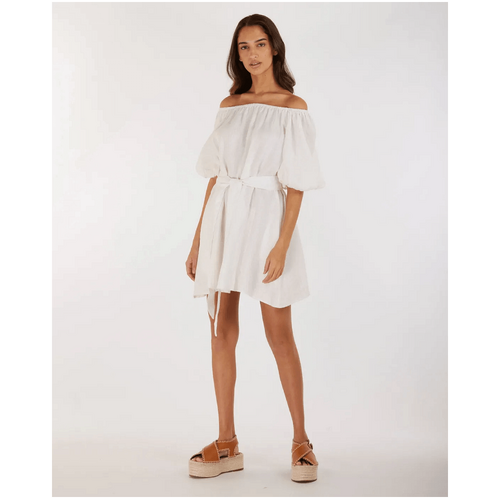 Amelius Wren Linen Mini Dress - White