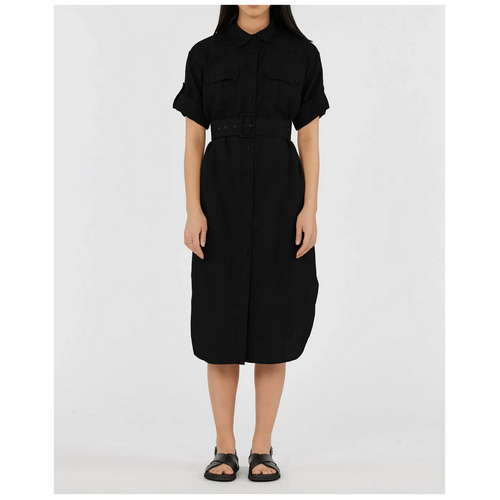 Amelius Provence Linen Shirt Dress - Black