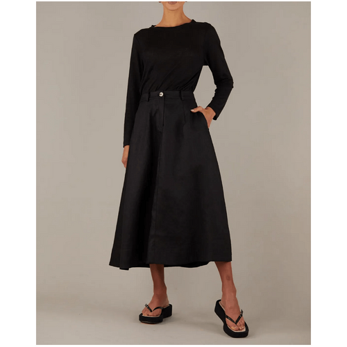 Amelius Barossa Linen Skirt - Black