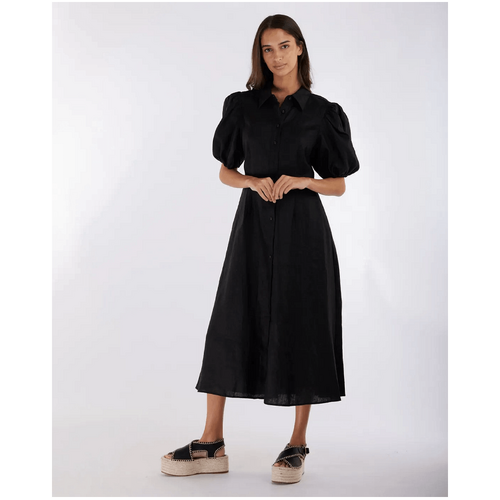 Amelius Julius Linen Midi Dress - Black