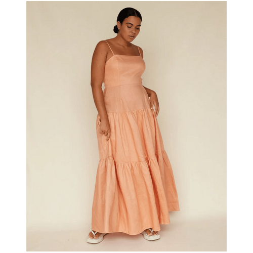 Amelius Sorrento Linen Maxi Dress - Apricot