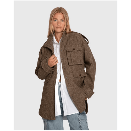 belle &amp; bloom All My Love Wool Overshirt - Military