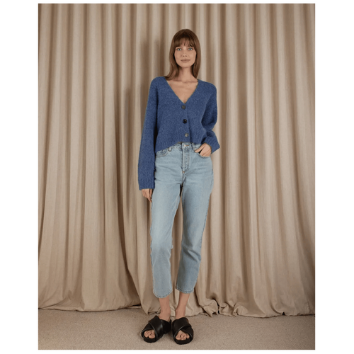 Amelius Elea Cropped Alpaca Cardigan - Blue