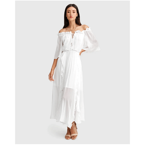 belle &amp; bloom Amour Amour Ruffled Midi Dress