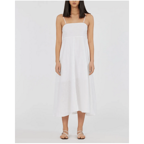 Amelius Corinna Linen Midi Dress - White