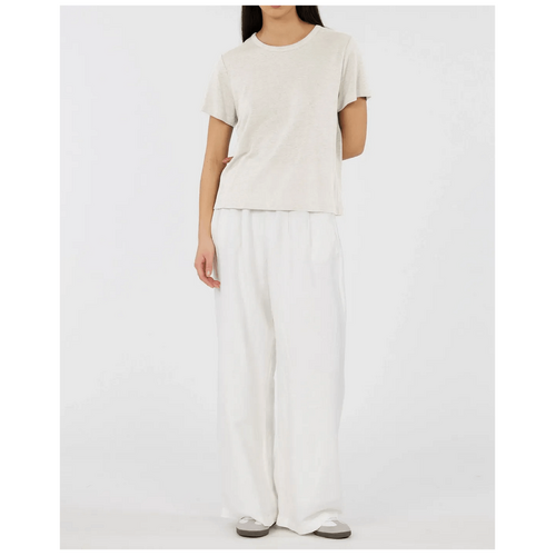 Amelius Coogee Linen Crew Neck Tee - Ivory