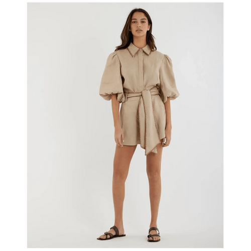 Amelius Chloe Stitch Detail Linen Short - Sand