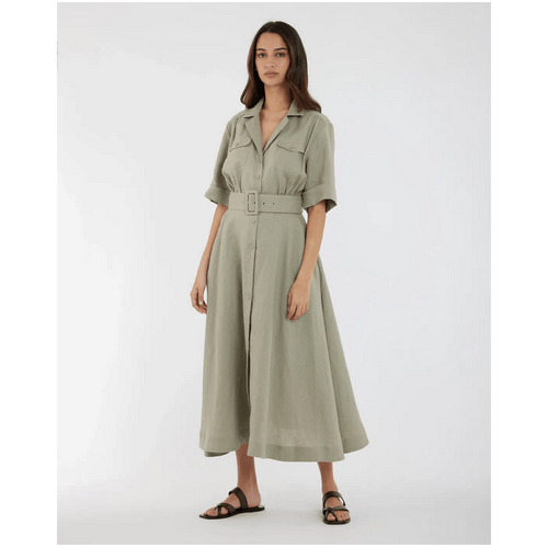 Amelius Cadence Linen Dress - Sage