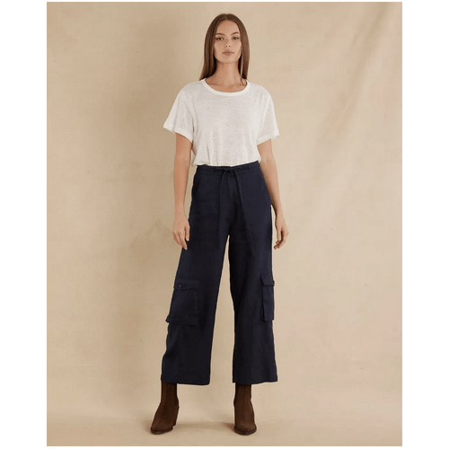 Amelius Ciel Linen Cargo Pant - Navy