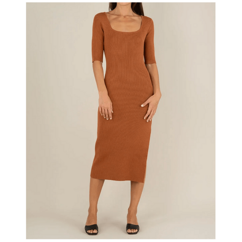 Amelius Natalia Knit Midi Dress - Biscotti