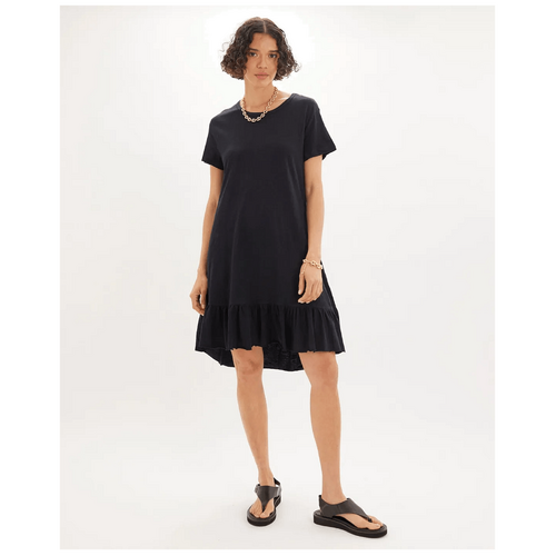 Amelius Montana Ruffled Tee Dress - Black