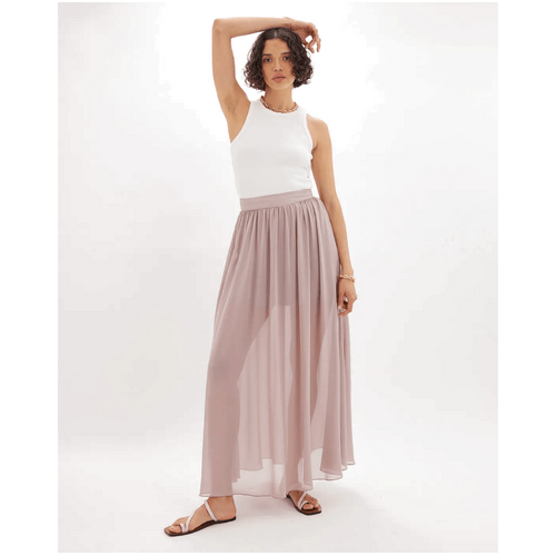 Amelius Calliope Sheer Maxi Skirt - Blush
