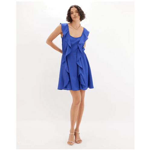Amelius Francis Ruffled Mini Dress - Cobalt Blue