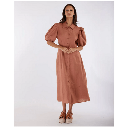 Amelius Julius Linen Midi Dress - Desert Rose