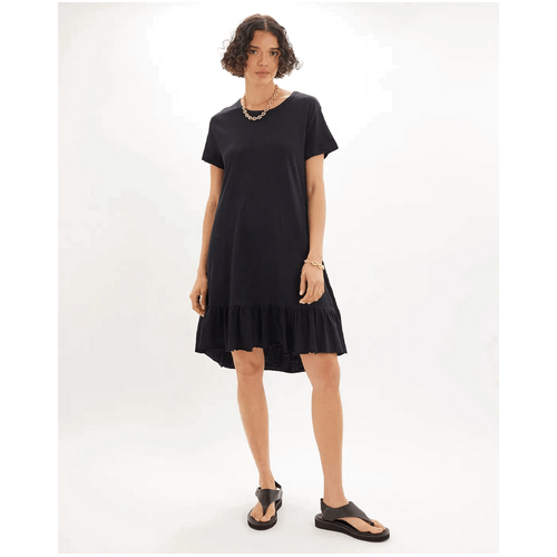 Amelius Montana Ruffled Tee Dress - Black