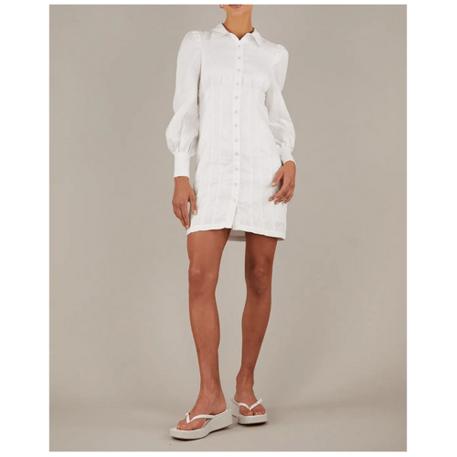 Amelius Emmie Linen Mini Dress - White